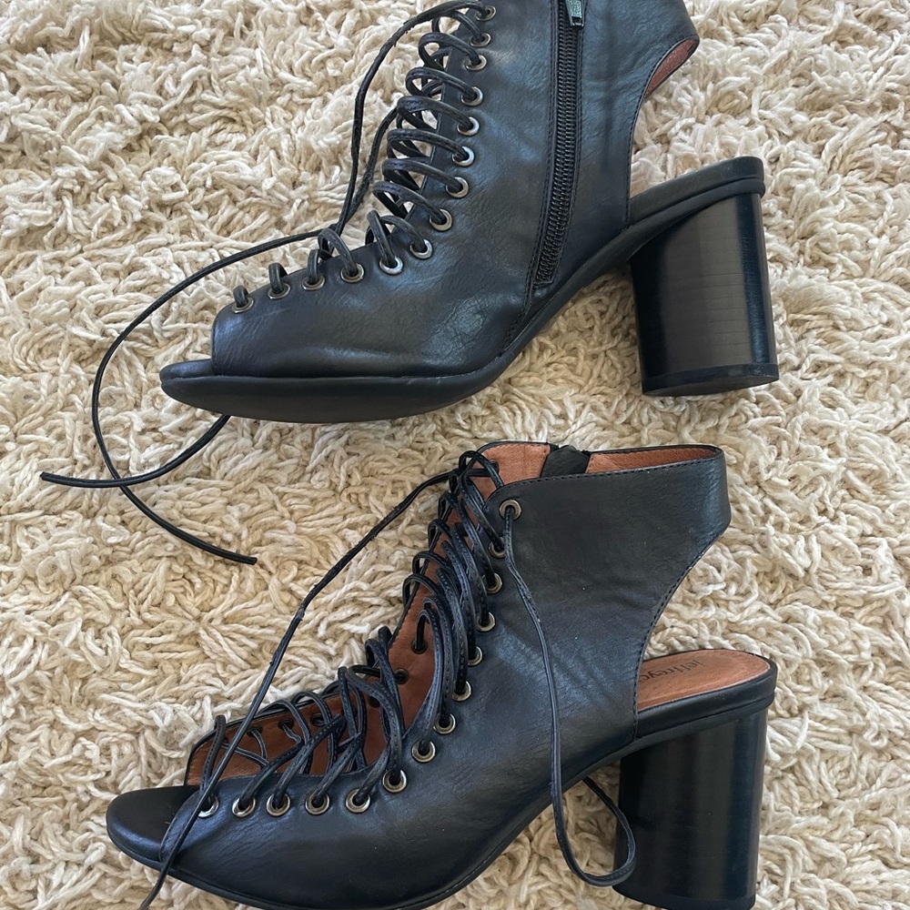 Jeffrey Campbell Black Lace-Up Heeled Sandals